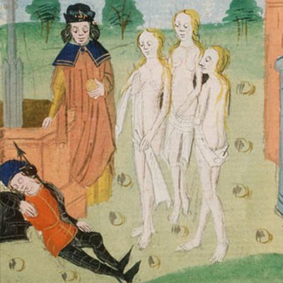 Le jugement de Pâris (R. Lefèvre, Histoires de Troyes, F165v)