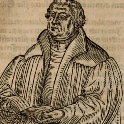 Luther enseignant livre en main (Rabus, Historien…, t4, Strasbourg, 1556)