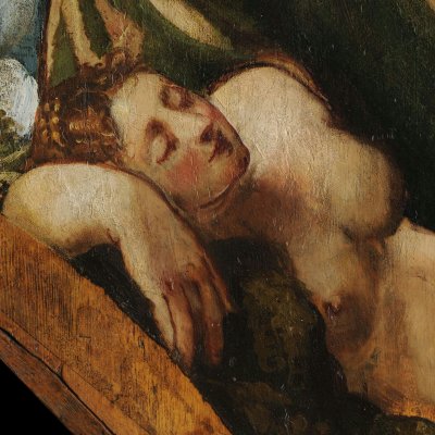 Priape surprend Lotis endormie (Plafond de la Ca' Pisani, Venise) - Tintoret