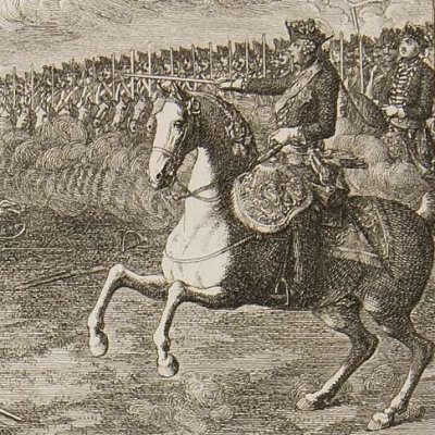 Frédéric mène la cavalerie à Molwitz (Brandenburgische Geschichte…) - Chodowiecki