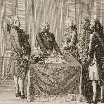 Conférence avec le roi de Pologne au sujet de la conquête de la Moravie (Brandenburgische Geschichte…) - Chodowiecki