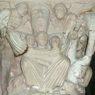 Les élus dans le sein d'Abraham (Chapiteaux de la cathédrale de Bâle)