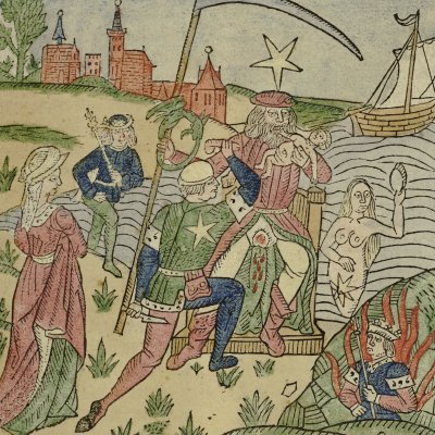 Saturne dévorant ses enfants (Ovide Moralisé, Bruges, 1484)