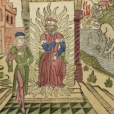 Phaeton in the Palace of the Sun (Ovid Moralized, Book II, Bruges, 1484)