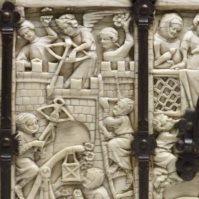 L'attaque du château d'Amour (Coffret en ivoire de Baltimore, couvercle)