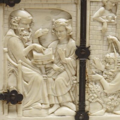 Histoires d'Aristote. La fontaine de Jouvence (Coffret en ivoire de Baltimore, avant)