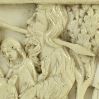 Enyas tue un sauvage. Galaad (Coffret en ivoire de la reine Hedwige de Pologne, côté droit