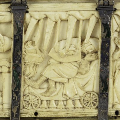 Histoires de Lancelot et de Gauvain (Coffret en ivoire de la reine Hedwige de Pologne, arrière)