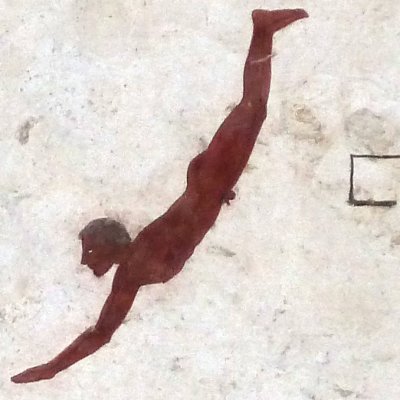 Slab for the diver's grave