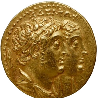 Mnaieion ou octodrachme à l'effigie de Ptolémée II et d'Arsinoé II