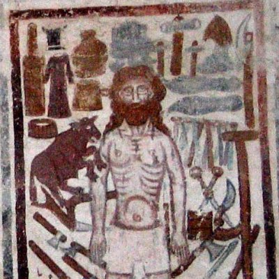 Saint Gall. Dédicace de l'église. Le Christ du Dimanche (Mur nord de Saint-Pierre de Mistail)