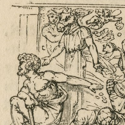 Shakespeare entouré de ses personnages, frontispice (Dramatic Works of Shakspeare, éd. Singer, 1826) - Harvey