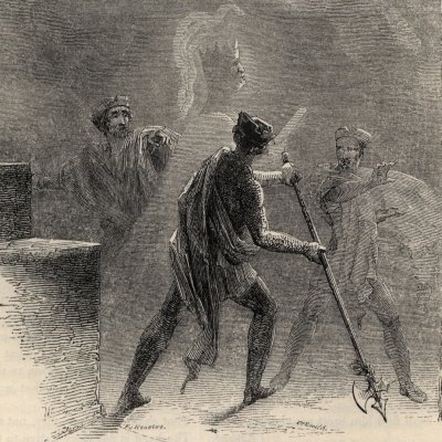 Hamlet, I, 1. Le retour du spectre (The Works of Shakspere, Londres, 1846) - Meadows