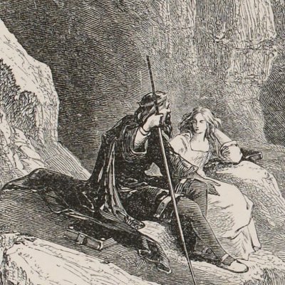 Devant la grotte de Prospero (Shakespeare, The Tempest, 1860) - Foster