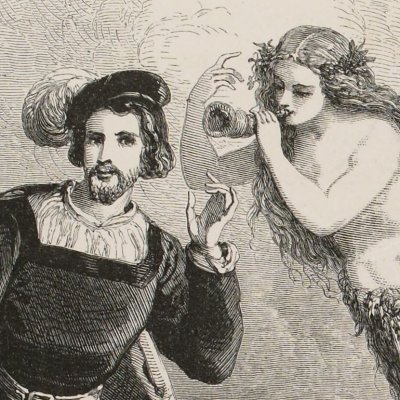Ariel chante à l'oreille de Ferdinand (Shakespeare, The Tempest, 1860) - Gustave Janet