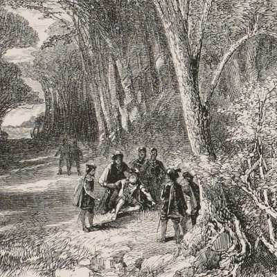 Alonso est amené devant la grotte de Prospero (Shakespeare, The Tempest, 1860) - Alfred Slader