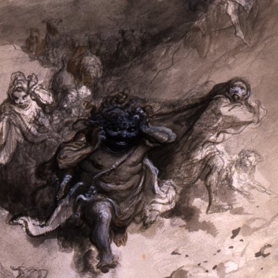 Caliban et ses compagnons embourbés (Projet d'illustration pour "La Tempête" de Shakespeare) - Gustave Doré