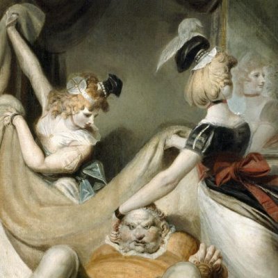 Fastaff dans la corbeille à linge - Henry Fuseli