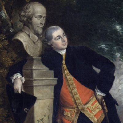 David Garrick with a bust of Shakespeare - after Gainsborough