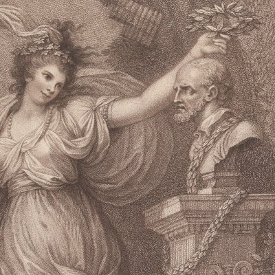 Mrs Abington en Thalie - Bartolozzi d'après Cosway