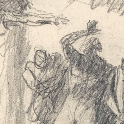 Macbeth, la scène du banquet, 1ère esquisse - Georges Romney