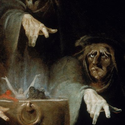 Macbeth face à la vision de la tête casquée - Füssli