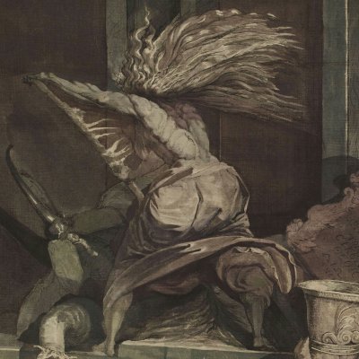 Spectrum Dioneum. Une furie sur un balai apparaît à Dion - Henry Fuseli