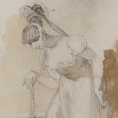 Femme aux longues tresses et sa prisonnière dans un puits - Henry Fuseli