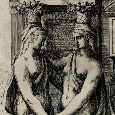 Frontispice aux cariatides  (Speculum Romanae Magnificentiae) - Lafreri