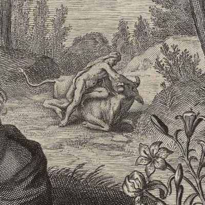 Combat d'Hercule et d'Achéloüs (Métamorphoses Banier 1732, l.9)