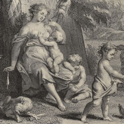 The silver age. The age of bronze. The Iron Age (Métamorphoses Banier 1732, l.1) - Philipp van Gunst after Maes