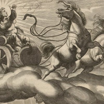 Phaéton sur le char du Soleil (Métamorphoses Du Ryer 1702, l.2)