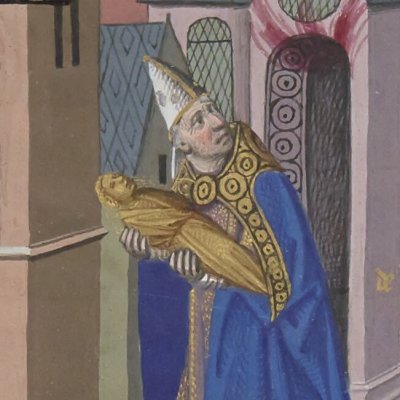 Cæcilius Metellus sauve le palladium. Incendie de Carthage (Cité de Dieu l.7, Fr18 fol.180v) 