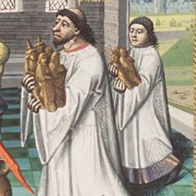 Aeneas' dream. Juno at Aeolus (City of God, MMW10A11, F8v)