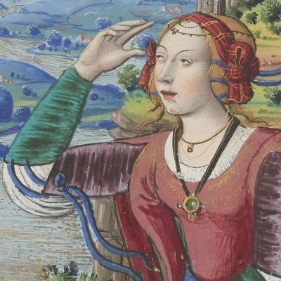 Phyllis abandonnée par Démophon (Epîtres d’Ovide, trad. Saint-Gelais, Fr 873, F6v)