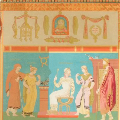 Coupe longitudinale du temple d'Empédocle (L'Architecture polychrome chez les Grecs, pl.4) - Hittorff