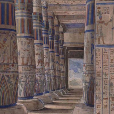 La cour égyptienne. Colonnes du temple de Karnak (Crystal Palace, Sydenham) - Alice Brinsley