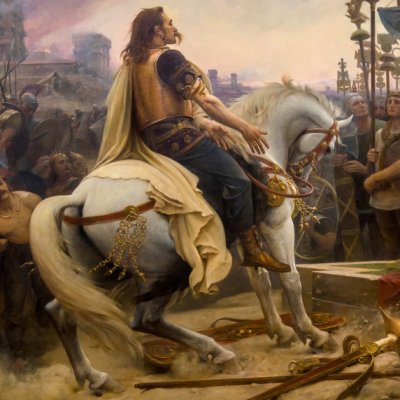 Vercingétorix jette ses armes aux pieds de César - Lionel Royer