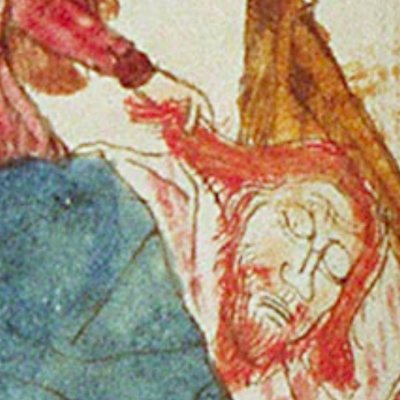 Judith décapite Holopherne (Speculum humanæ salvationis, KB 10B34, F30v)