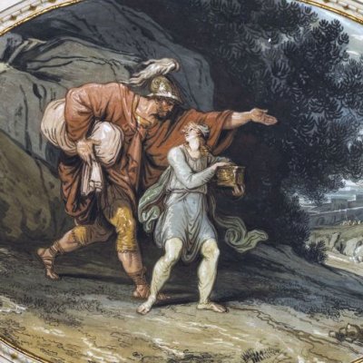 Achate et Ascagne apportent des présents aux Tyriens (Palais Marescalchi, Salon d'Énée) - Felice Giani