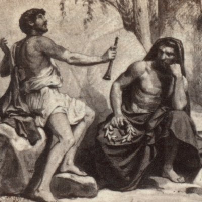 Palémon juge de Ménalque et de Damète (Bucoliques 3, éd. Dübner, Didot, 1858)
