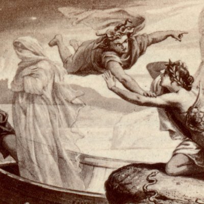 Eurydice disparaît devant Orphée (Géorgiques 4, éd. Dübner, Didot, 1858)