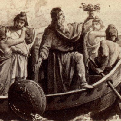 Voyant l'Italie, Anchise adresse une prière aux dieux  (Énéide 3, éd. Dübner, Didot, 1858)