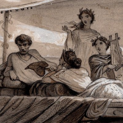 Horatii Cymba / La barque d'Horace (dessin) - Félix Joseph Barrias