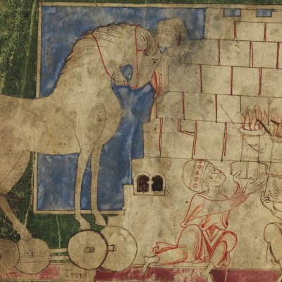 Le cheval de Troie (Heinrich von Veldeke, Stabi mgf 282, F2v)