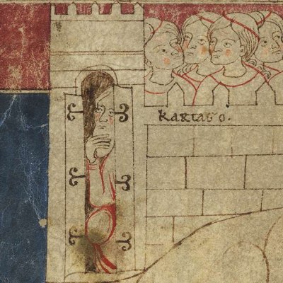 Énée se rend à Carthage (Heinrich von Veldeke, Stabi mgf 282, F6v)