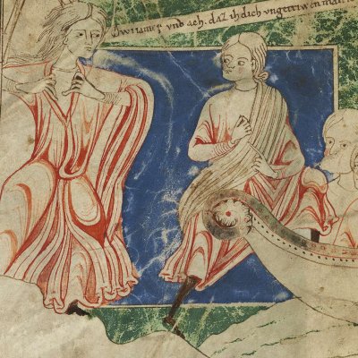 Énée quitte Carthage. Désespoir de Didon (Heinrich von Veldeke, Stabi mgf 282, F17r)