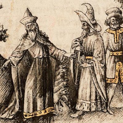 Alliance d'Abraham et d'Abimélek à Bersabée (Bible d’Utrecht, KB 78D38 I, F25r)
