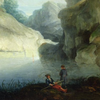 Pêcheurs près d'un lac - Antoine Lebel