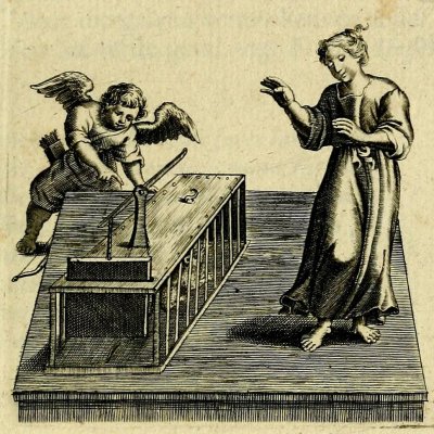Comment l'amour nous prend au piège (W. den Elger, Zinne-beelden der liefde, 1732)
